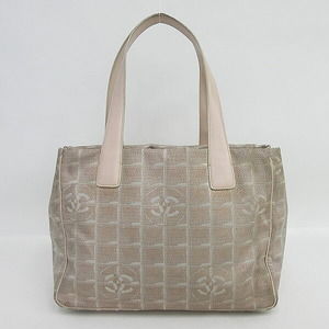 CHANEL Line Tote Bag Handbag Pink Glitter